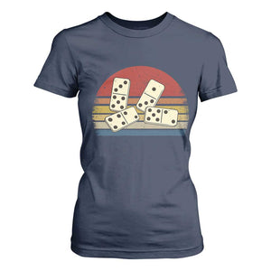 Vintage Domino Player 8647 T Shirt For Women Board Game Subtle Protest TS12 Navy Print Your Wear