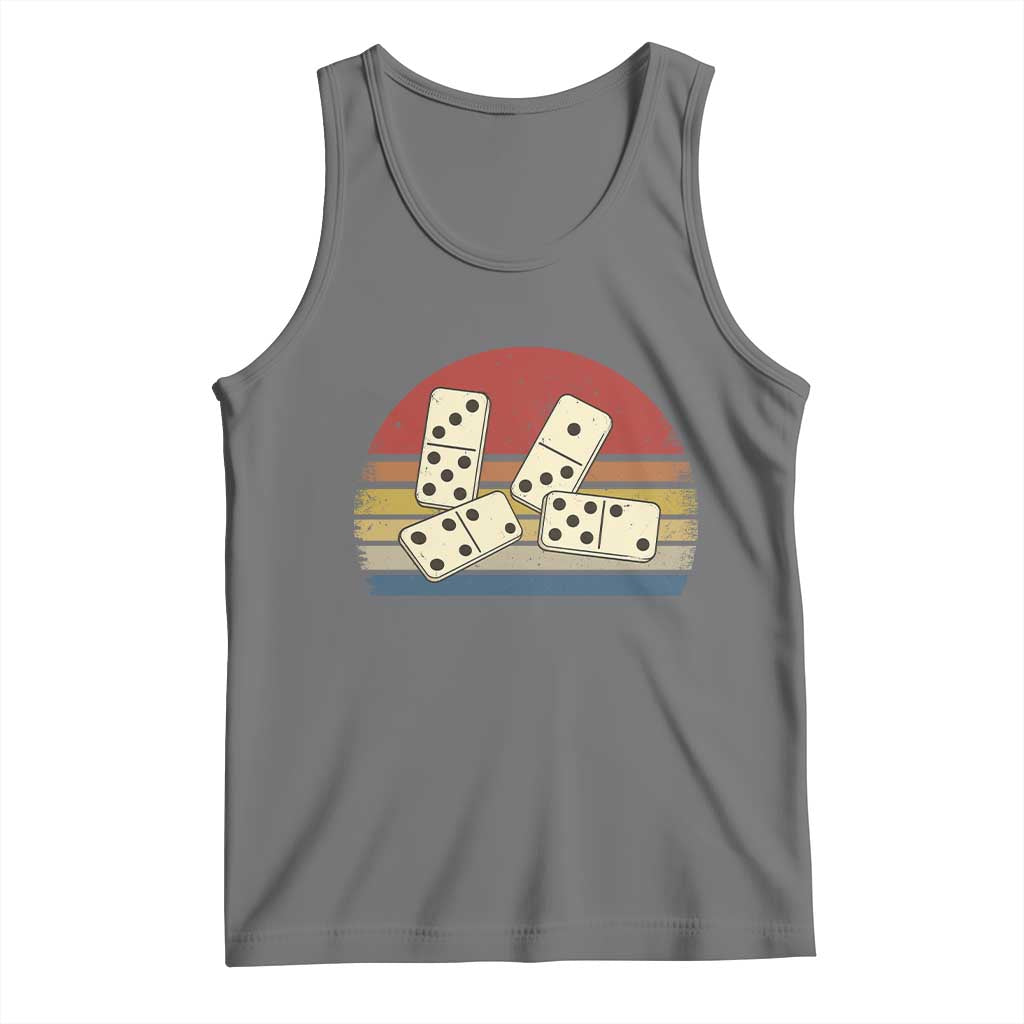 Vintage Domino Player 8647 Tank Top Board Game Subtle Protest TS12 Black Heather Print Your Wear