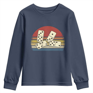 Vintage Domino Player 8647 Youth Sweatshirt Board Game Subtle Protest TS12 Navy Print Your Wear