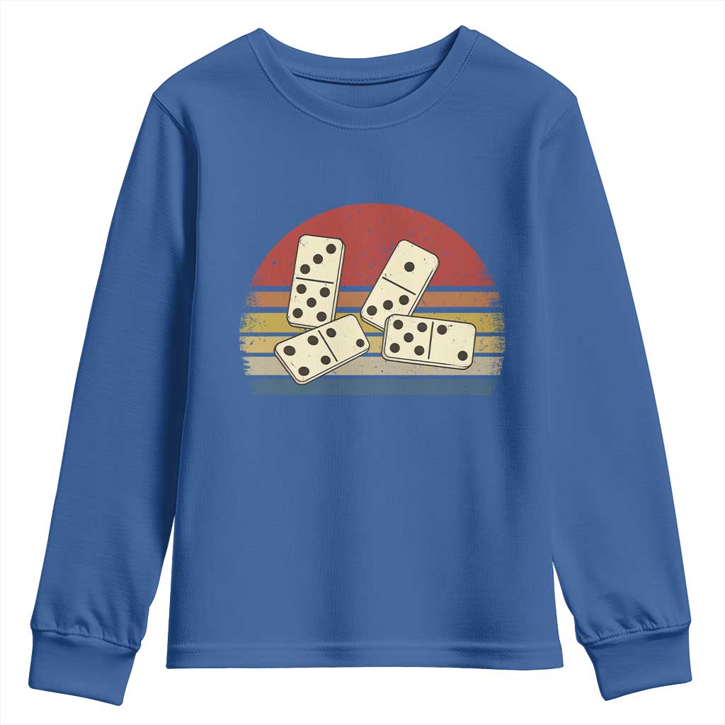 Vintage Domino Player 8647 Youth Sweatshirt Board Game Subtle Protest TS12 Royal Blue Print Your Wear