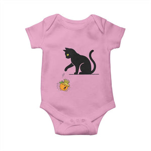 Funny No Kings Black Cat Baby Onesie Rebellious Cat Lover Gift TS12 Light Pink Print Your Wear