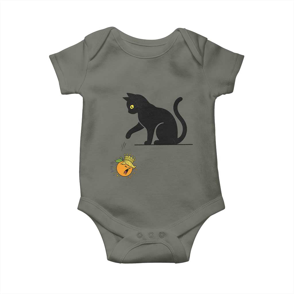 Funny No Kings Black Cat Baby Onesie Rebellious Cat Lover Gift TS12 Military Green Print Your Wear
