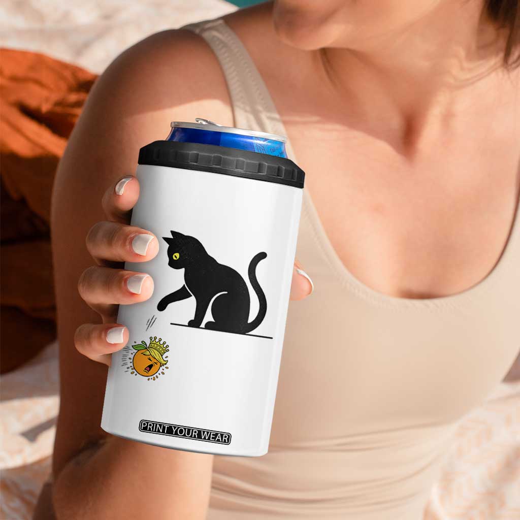 Funny No Kings Black Cat 4 in 1 Can Cooler Tumbler Rebellious Cat Lover Gift TS12 Print Your Wear