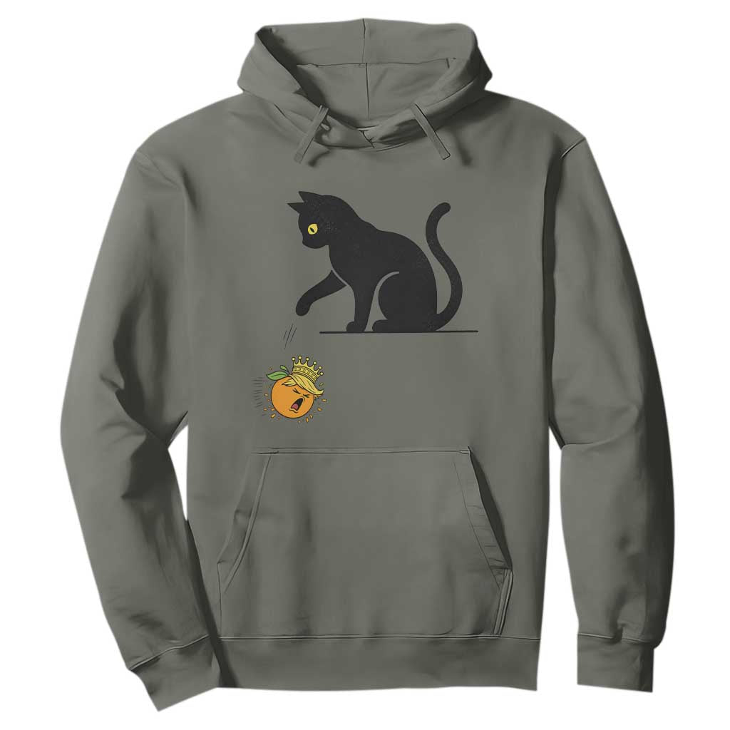 Funny No Kings Black Cat Hoodie Rebellious Cat Lover Gift TS12 Military Green Print Your Wear