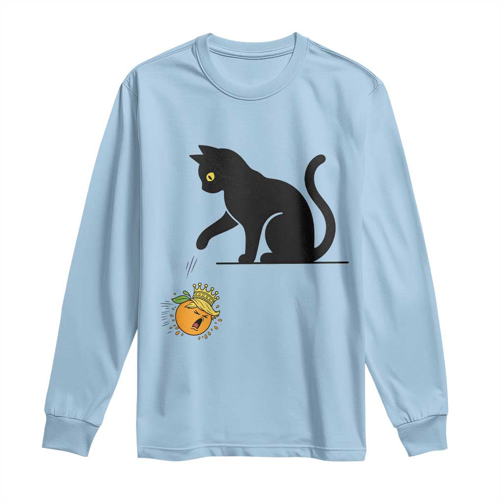 Funny No Kings Black Cat Long Sleeve Shirt Rebellious Cat Lover Gift TS12 Light Blue Print Your Wear