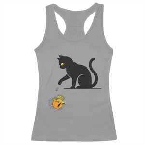 Funny No Kings Black Cat Racerback Tank Top Rebellious Cat Lover Gift TS12 Sport Gray Print Your Wear