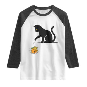 Funny No Kings Black Cat Raglan Shirt Rebellious Cat Lover Gift TS12 White Heather Charcoal Print Your Wear