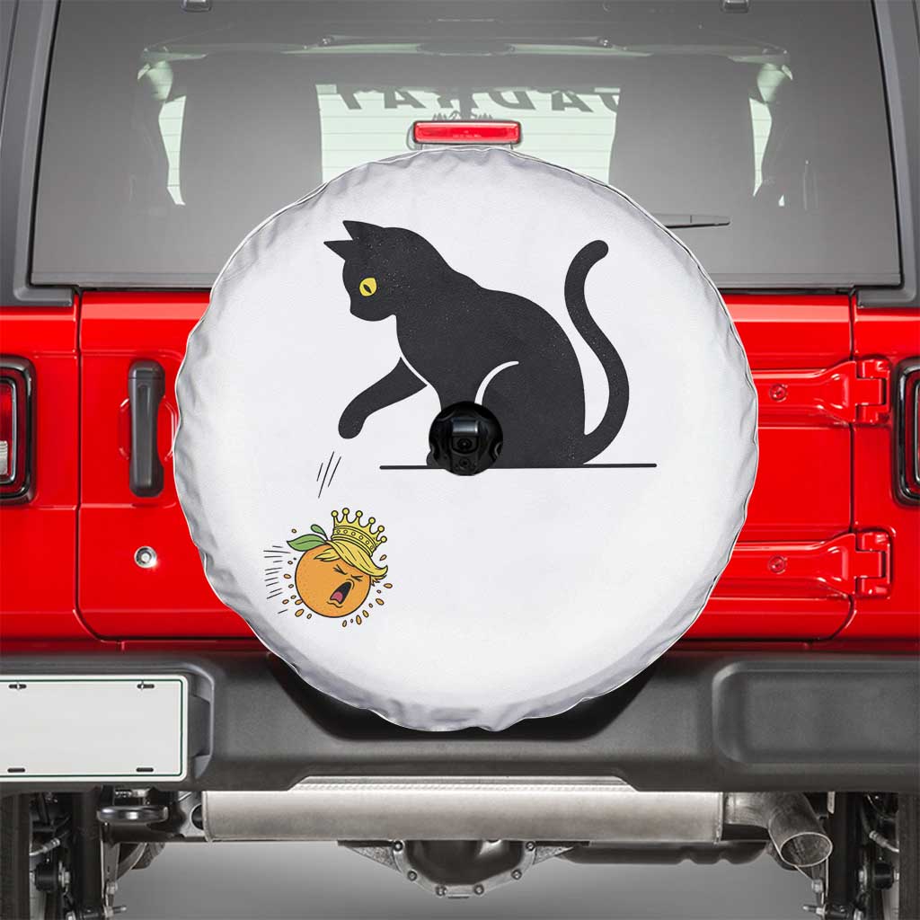 Funny No Kings Black Cat Spare Tire Cover Rebellious Cat Lover Gift TS12 White Print Your Wear