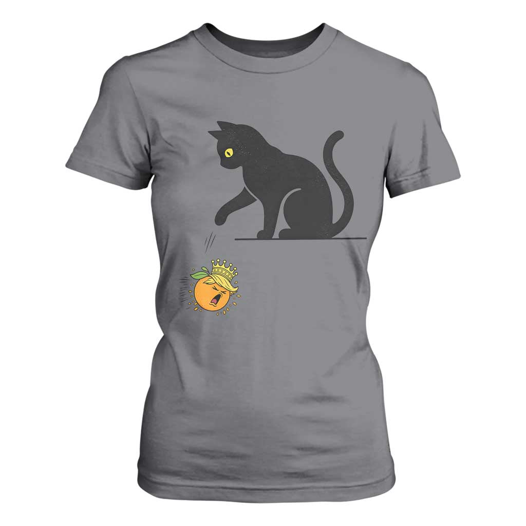 Funny No Kings Black Cat T Shirt For Women Rebellious Cat Lover Gift TS12 Charcoal Print Your Wear