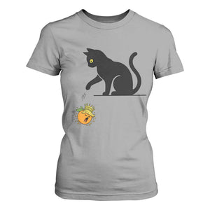 Funny No Kings Black Cat T Shirt For Women Rebellious Cat Lover Gift TS12 Sport Gray Print Your Wear