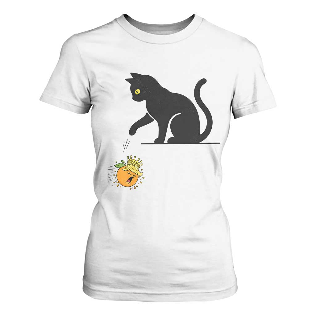 Funny No Kings Black Cat T Shirt For Women Rebellious Cat Lover Gift TS12 White Print Your Wear