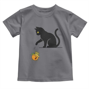 Funny No Kings Black Cat Toddler T Shirt Rebellious Cat Lover Gift TS12 Charcoal Print Your Wear