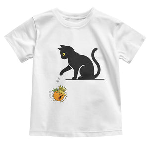 Funny No Kings Black Cat Toddler T Shirt Rebellious Cat Lover Gift TS12 White Print Your Wear