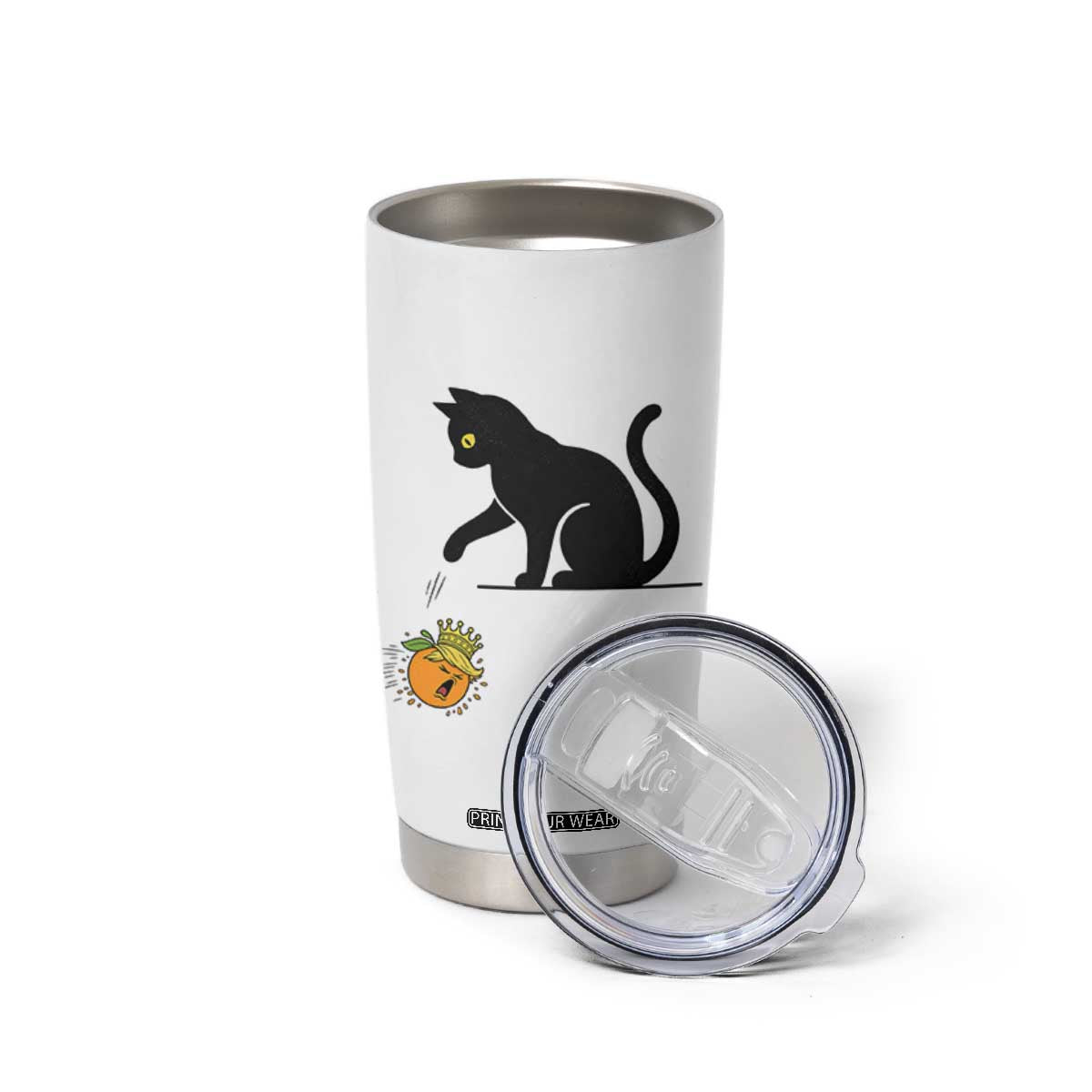 Funny No Kings Black Cat Tumbler Cup Rebellious Cat Lover Gift TS12 Print Your Wear