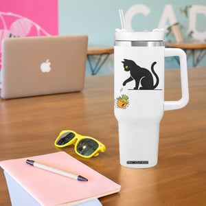 Funny No Kings Black Cat Tumbler With Handle Rebellious Cat Lover Gift TS12 Print Your Wear