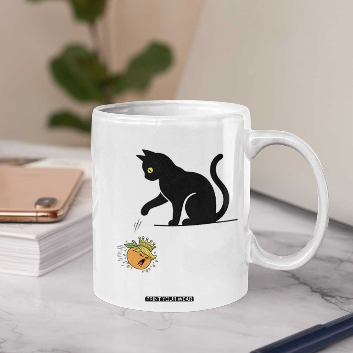 Funny No Kings Black Cat Coffee Mug Rebellious Cat Lover Gift TS12 Print Your Wear