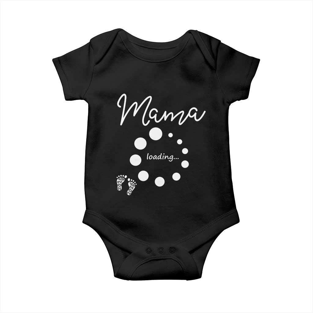 Mama Loading 2026 Baby Onesie Pregnancy Announcement Mothers Day TS12 Black Print Your Wear