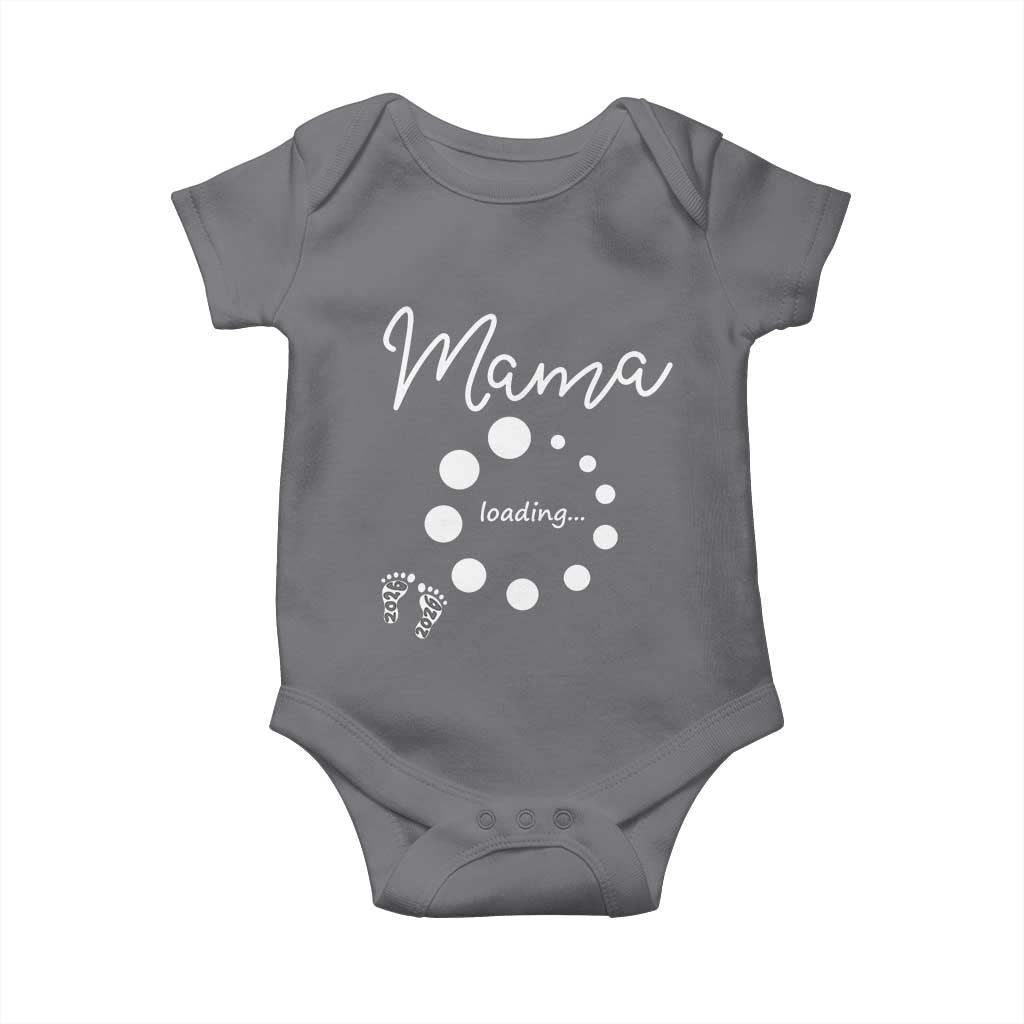 Mama Loading 2026 Baby Onesie Pregnancy Announcement Mothers Day TS12 Charcoal Print Your Wear