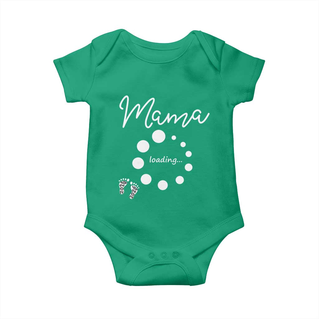 Mama Loading 2026 Baby Onesie Pregnancy Announcement Mothers Day TS12 Irish Green Print Your Wear
