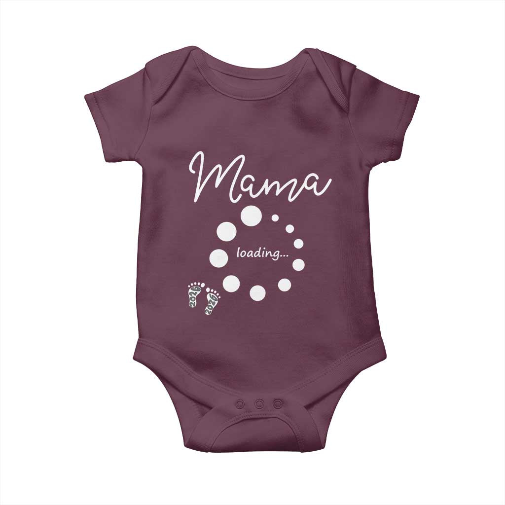 Mama Loading 2026 Baby Onesie Pregnancy Announcement Mothers Day TS12 Maroon Print Your Wear