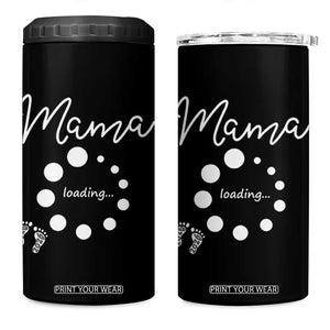 Mama Loading 2026 4 in 1 Can Cooler Tumbler Pregnancy Announcement Mothers Day TS12 One Size: 16 oz Black Print Your Wear