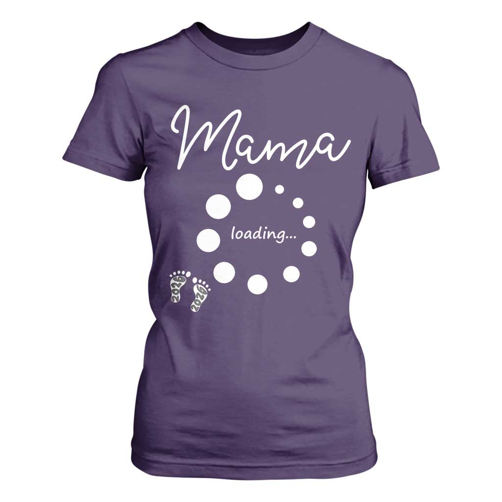 Mama Loading 2026 T Shirt For Women Pregnancy Announcement Mothers Day TS12 Purple Print Your Wear