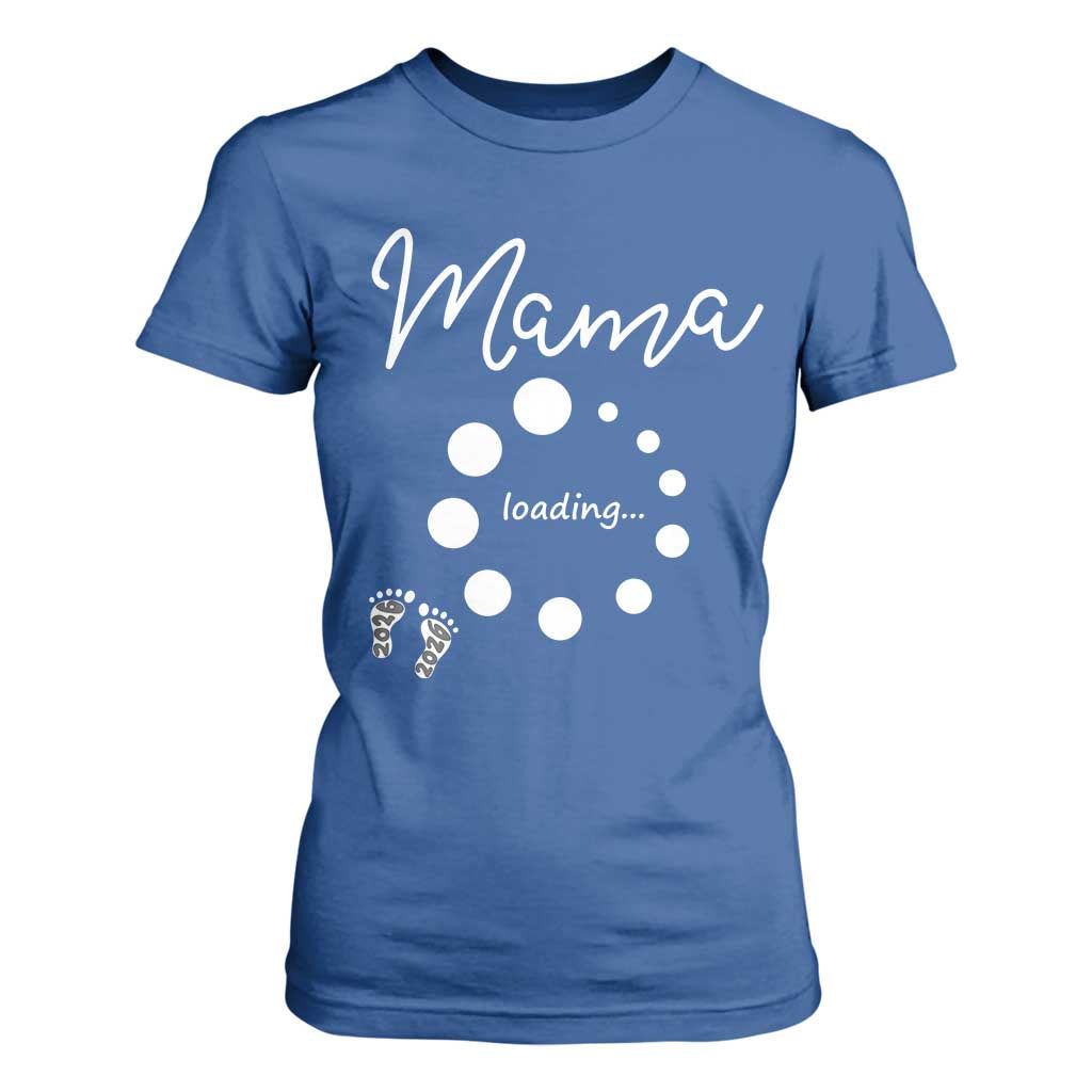 Mama Loading 2026 T Shirt For Women Pregnancy Announcement Mothers Day TS12 Royal Blue Print Your Wear