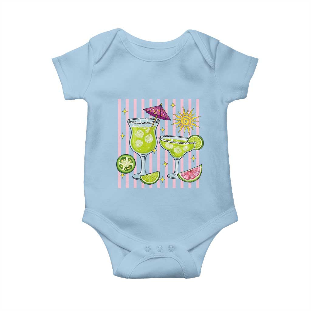 Tropical Margarita Summer Baby Onesie Beach Vacation Graphic TS12 Light Blue Print Your Wear