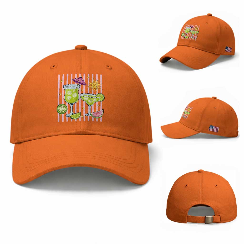 Tropical Margarita Summer Baseball Cap Beach Vacation Graphic TS12 Baseball Cap Universal Fit Orange Print Your Wear
