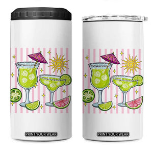 Tropical Margarita Summer 4 in 1 Can Cooler Tumbler Beach Vacation Graphic TS12 One Size: 16 oz White Print Your Wear