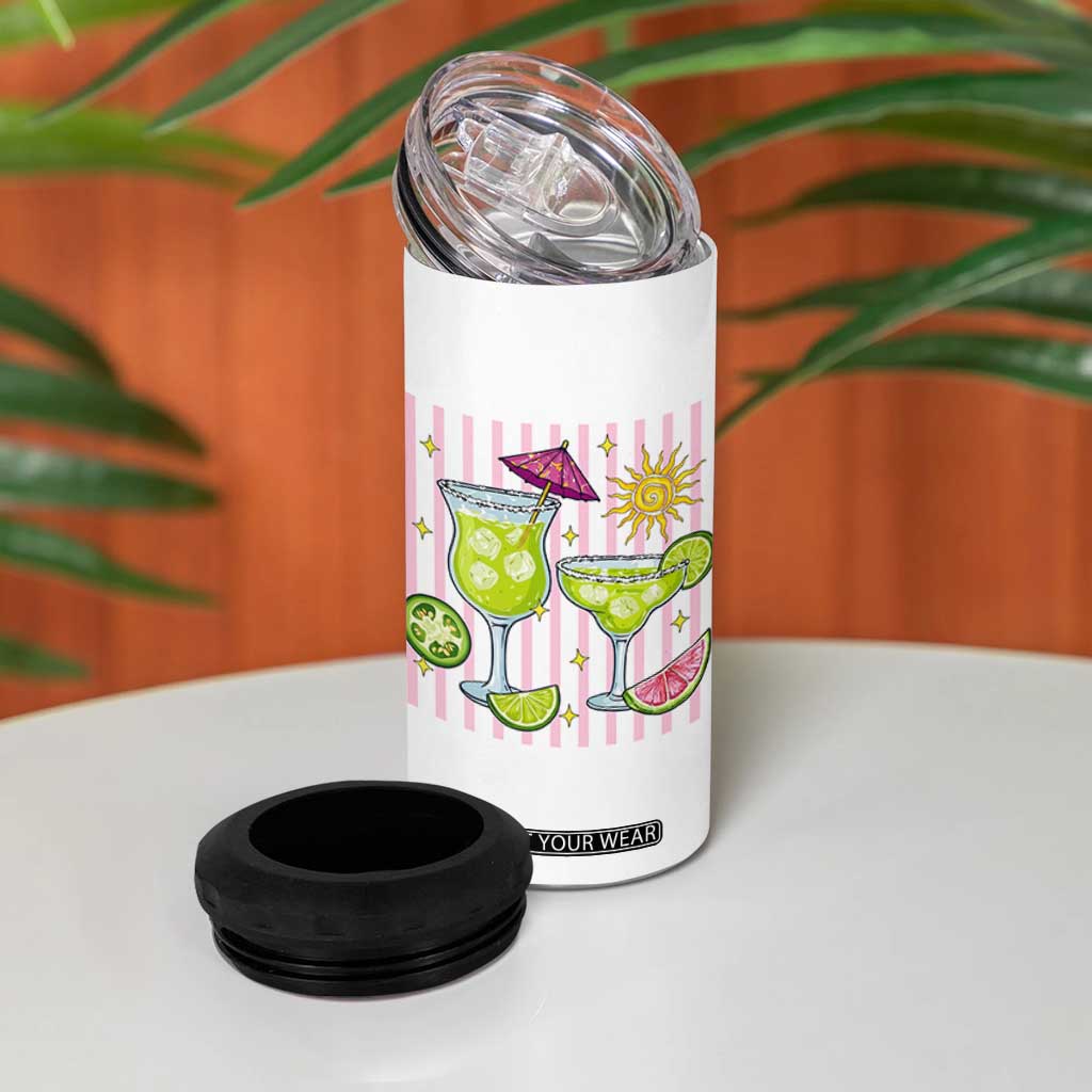 Tropical Margarita Summer 4 in 1 Can Cooler Tumbler Beach Vacation Graphic TS12 Print Your Wear