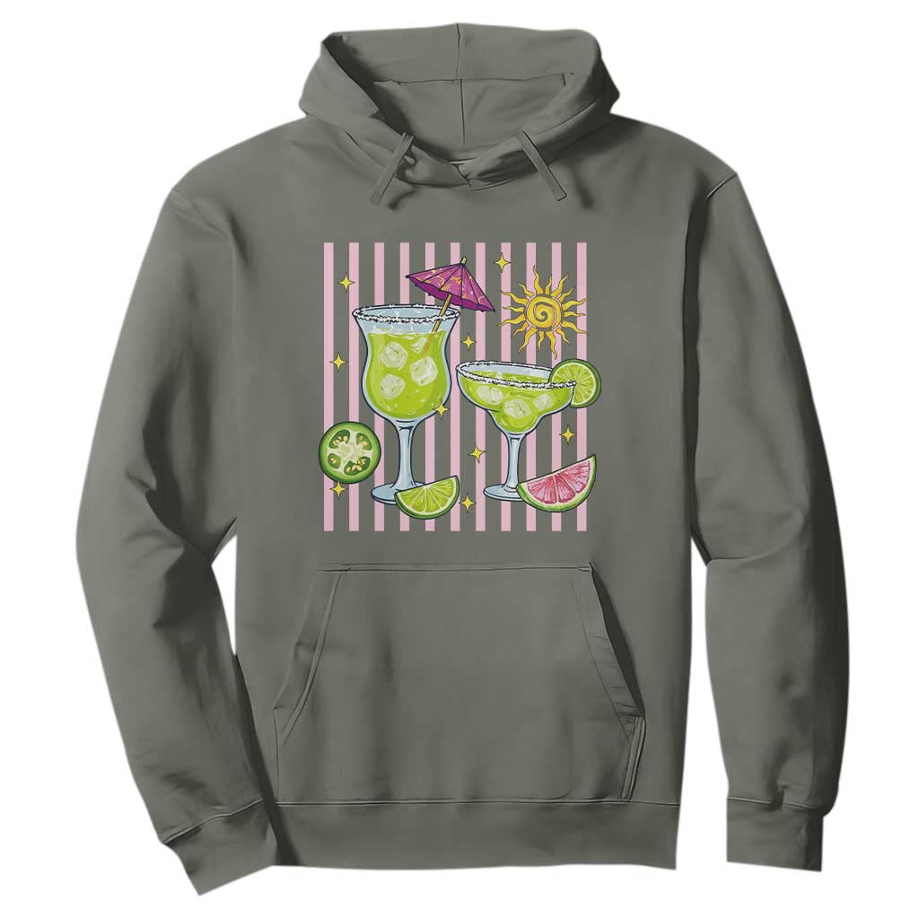 Tropical Margarita Summer Hoodie Beach Vacation Graphic TS12 Military Green Print Your Wear