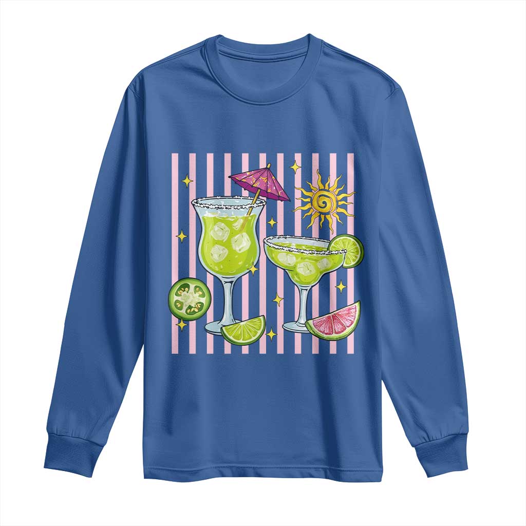 Tropical Margarita Summer Long Sleeve Shirt Beach Vacation Graphic TS12 Royal Blue Print Your Wear