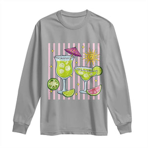Tropical Margarita Summer Long Sleeve Shirt Beach Vacation Graphic TS12 Sport Gray Print Your Wear