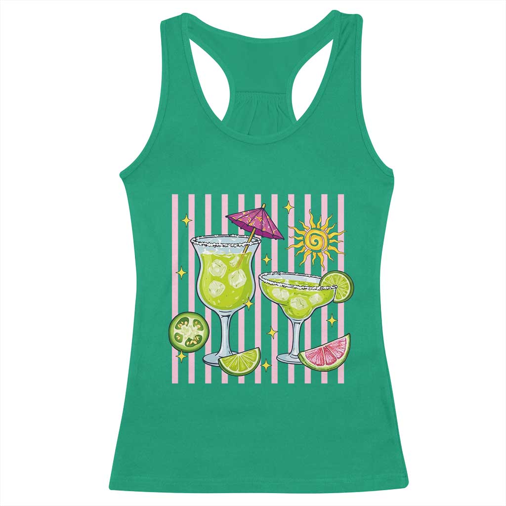 Tropical Margarita Summer Racerback Tank Top Beach Vacation Graphic TS12 Irish Green Print Your Wear