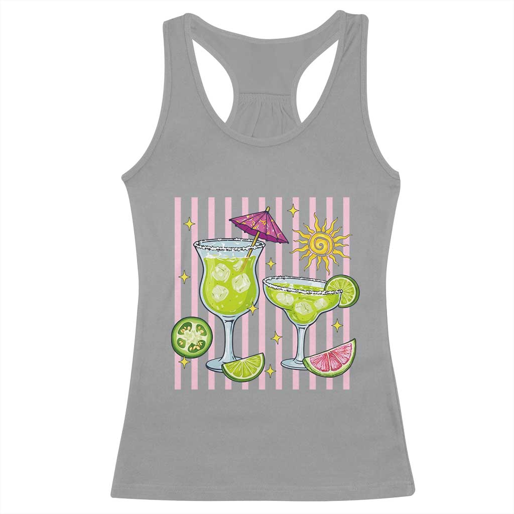 Tropical Margarita Summer Racerback Tank Top Beach Vacation Graphic TS12 Sport Gray Print Your Wear