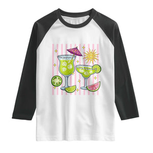 Tropical Margarita Summer Raglan Shirt Beach Vacation Graphic TS12 White Black Print Your Wear