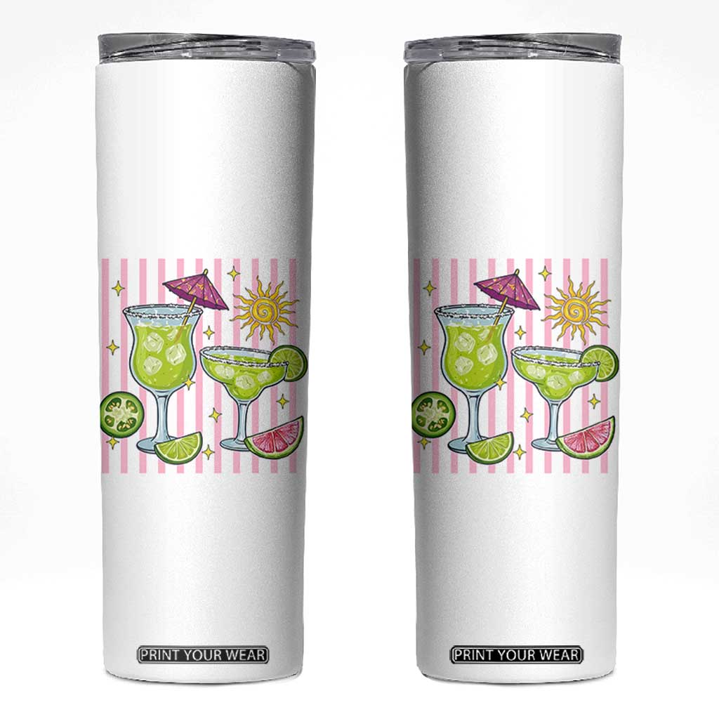 Tropical Margarita Summer Skinny Tumbler Beach Vacation Graphic TS12 White Print Your Wear