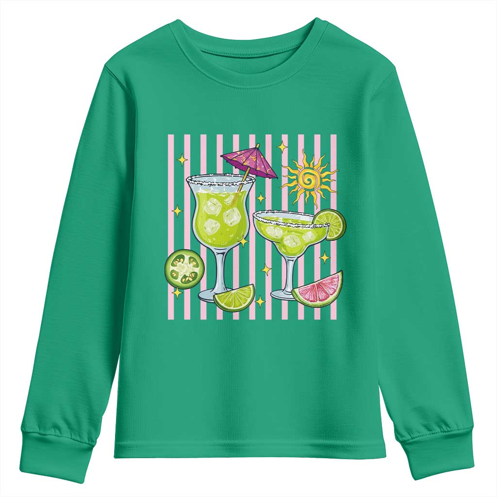 Tropical Margarita Summer Youth Sweatshirt Beach Vacation Graphic TS12 Irish Green Print Your Wear