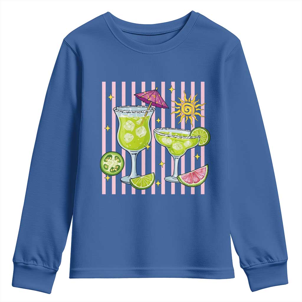 Tropical Margarita Summer Youth Sweatshirt Beach Vacation Graphic TS12 Royal Blue Print Your Wear