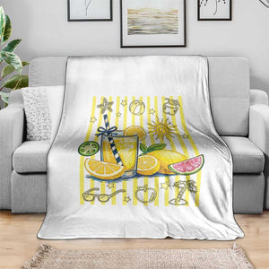 Striped Summer Lemonade Throw Blanket Preppy Brushstroke Aesthetic Graphic TS12 Print Your Wear