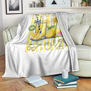 Striped Summer Lemonade Throw Blanket Preppy Brushstroke Aesthetic Graphic TS12 Print Your Wear