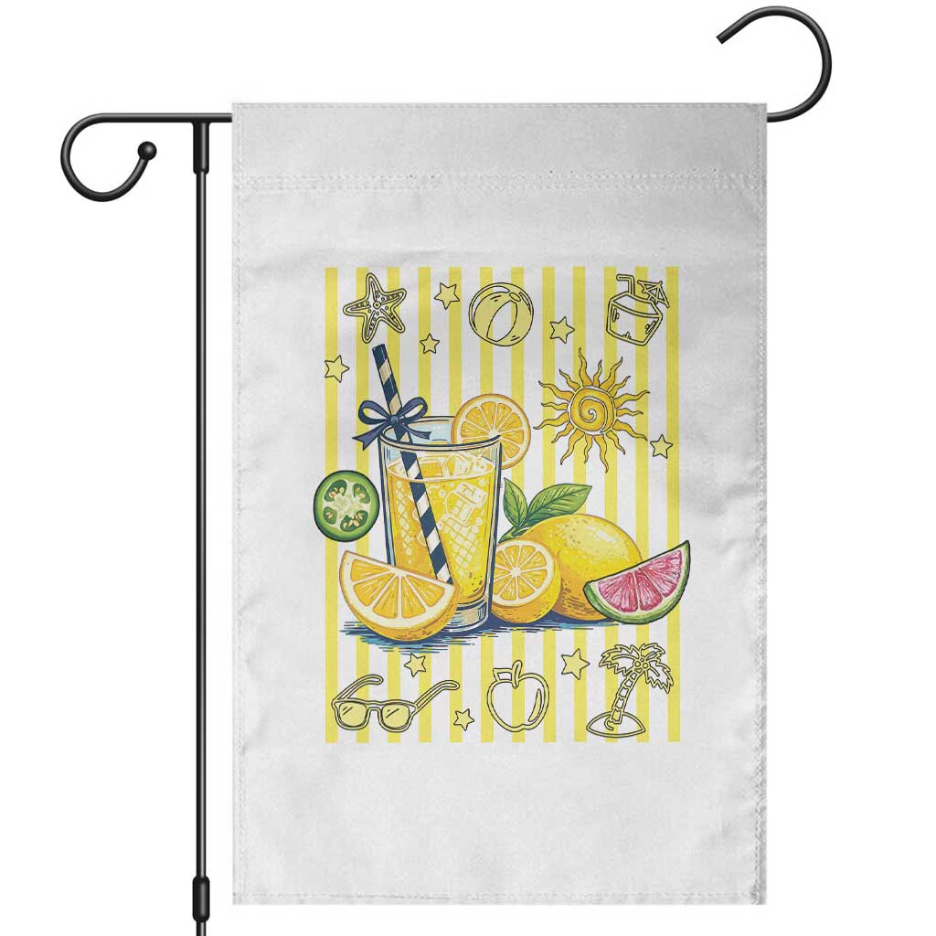 Striped Summer Lemonade Garden Flag Preppy Brushstroke Aesthetic Graphic TS12 White Print Your Wear
