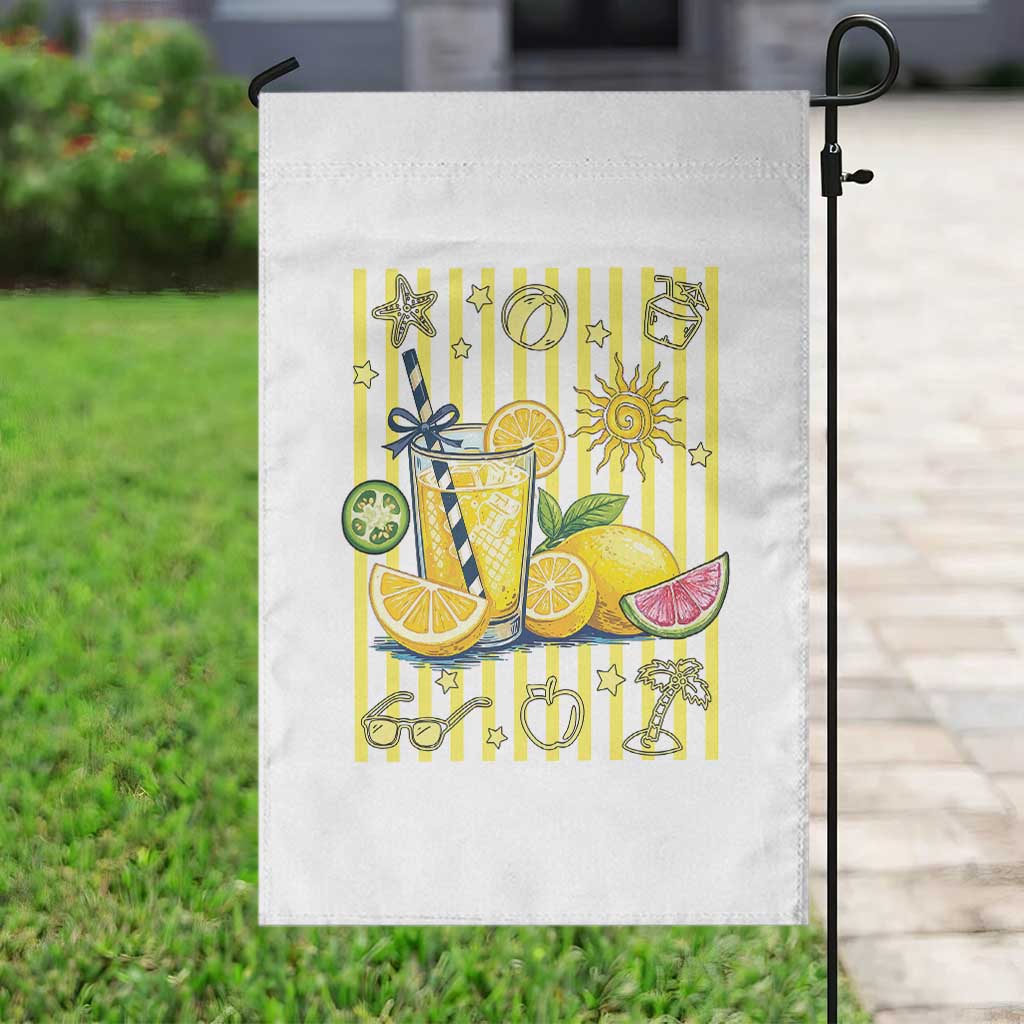 Striped Summer Lemonade Garden Flag Preppy Brushstroke Aesthetic Graphic TS12 Print Your Wear