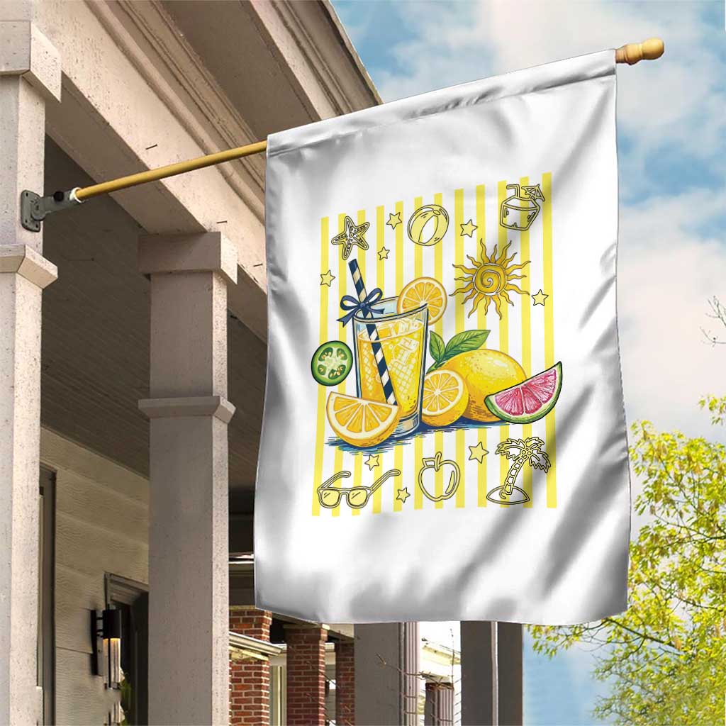 Striped Summer Lemonade Garden Flag Preppy Brushstroke Aesthetic Graphic TS12 Print Your Wear