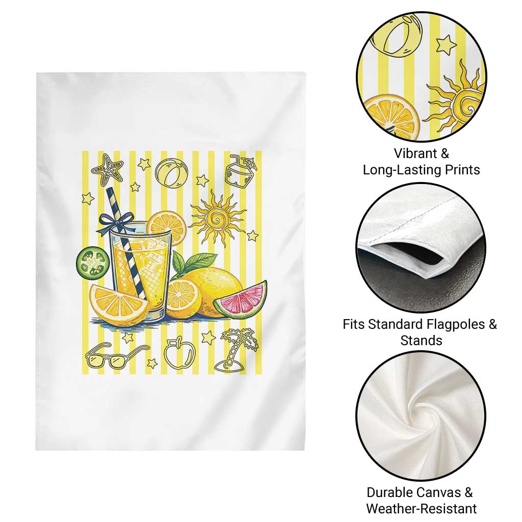 Striped Summer Lemonade Garden Flag Preppy Brushstroke Aesthetic Graphic TS12 Print Your Wear