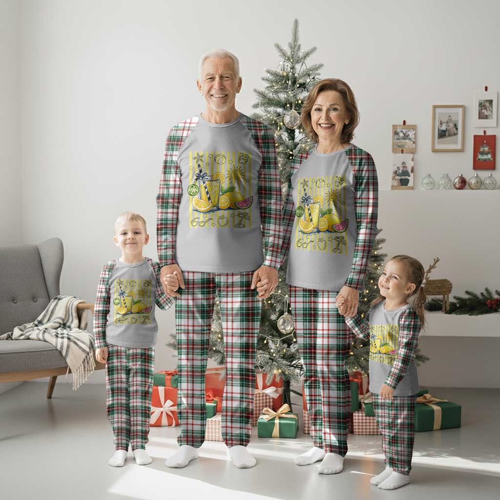 Striped Summer Lemonade Plaid Pajama Set Preppy Brushstroke Aesthetic Graphic TS12 Christmas Plaid Print Your Wear