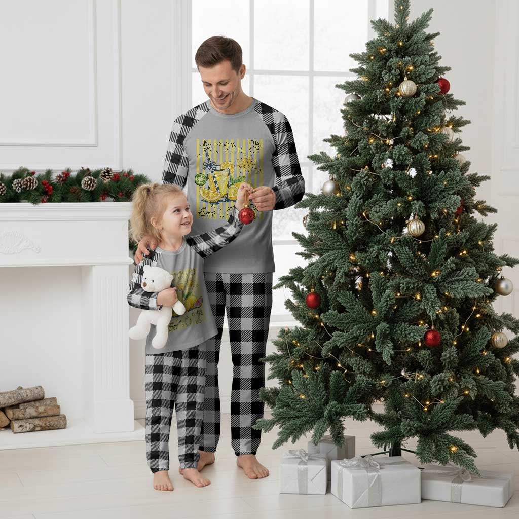 Striped Summer Lemonade Plaid Pajama Set Preppy Brushstroke Aesthetic Graphic TS12 White Plaid Print Your Wear