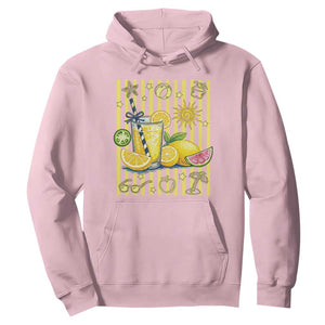 Striped Summer Lemonade Hoodie Preppy Brushstroke Aesthetic Graphic TS12 Light Pink Print Your Wear