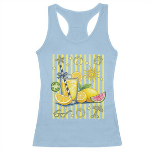 Striped Summer Lemonade Racerback Tank Top Preppy Brushstroke Aesthetic Graphic TS12 Light Blue Print Your Wear